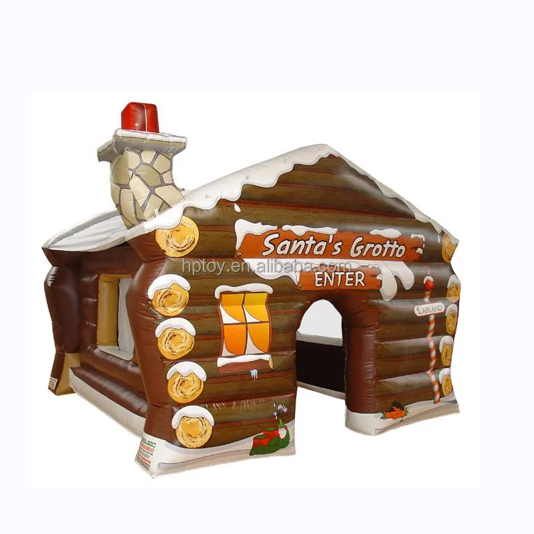 Holiday Inflatable Christmas Tent inflatable Santa grotto for event inflatable gingerbread bounce house