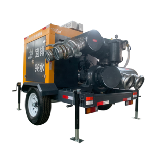 Trailer type high vacuum diesel pump that drives the drainage of light submersible pumps