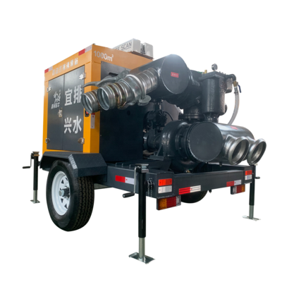 Trailer type high vacuum diesel pump that drives the drainage of light submersible pumps