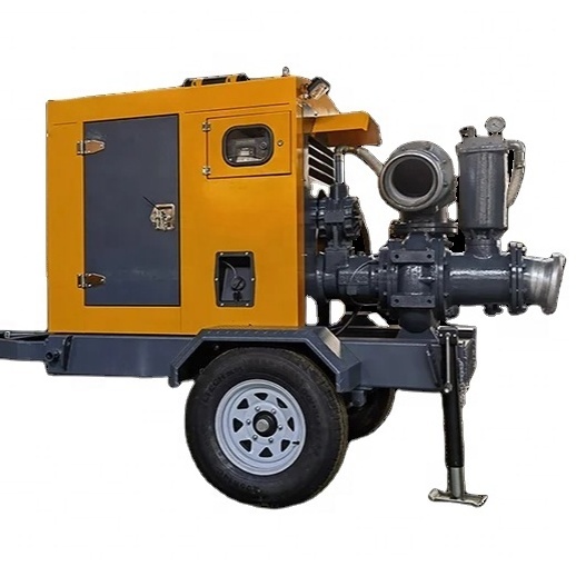 Portable flood control and drainage diesel engine self suction pump