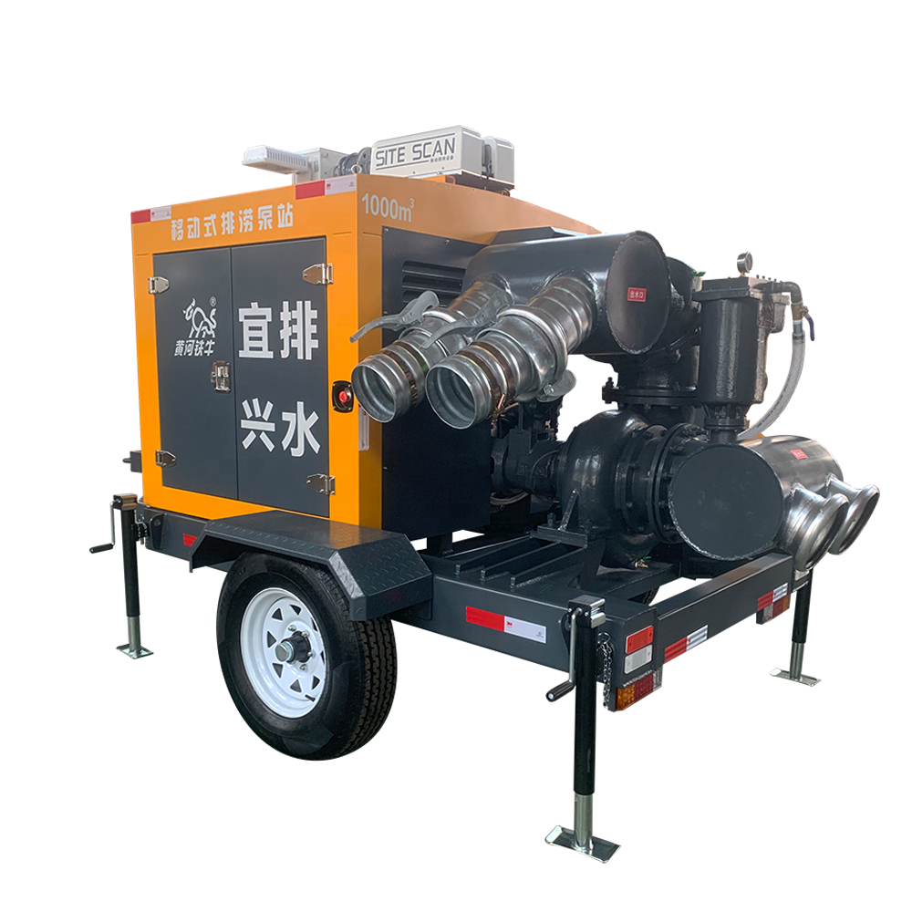 Trailer type high vacuum diesel pump that drives the drainage of light submersible pumps