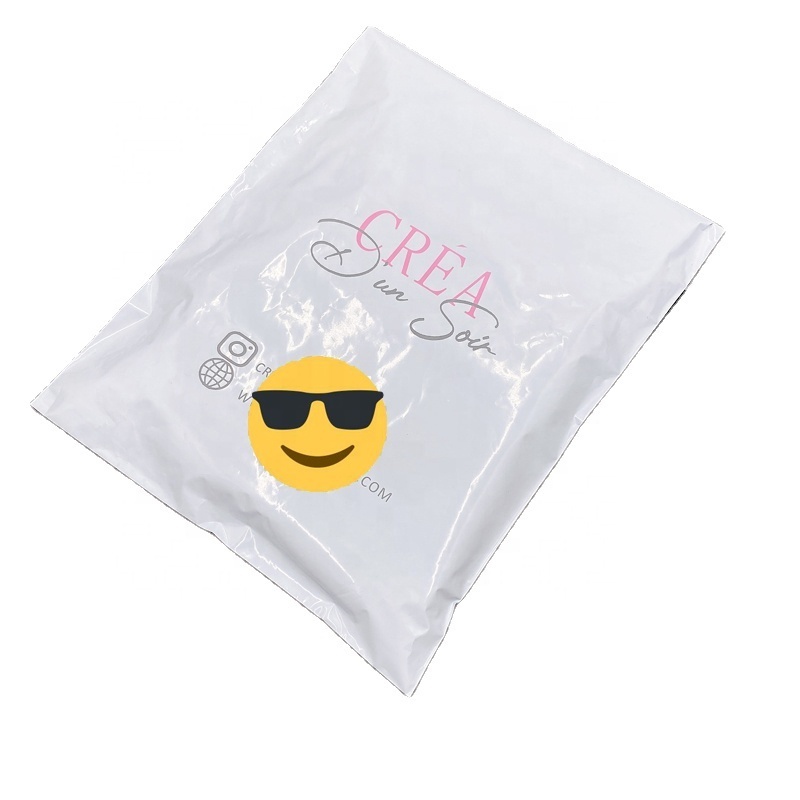 Custom logo Waterproof white poly shipping bags for clothing  plastic mailer envelopes  with self sealing glue