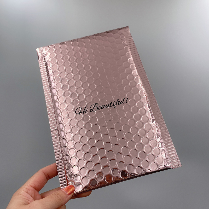 Packaging Shipping Bag Enveloppe Bulle Custom Rose Gold Pink Bubble Mailer Padded Envelopes