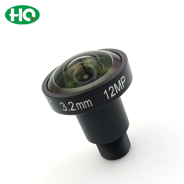 3.2mm 12MP M12 Mount Fisheye Lens F2.0 For 1/1.7