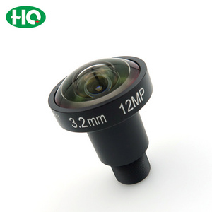 3.2mm 12MP M12 Mount Fisheye Lens F2.0 For 1/1.7" Image Sensor 12 Megapixel Panoramic Camera 160 Degree 4K CCTV Lens