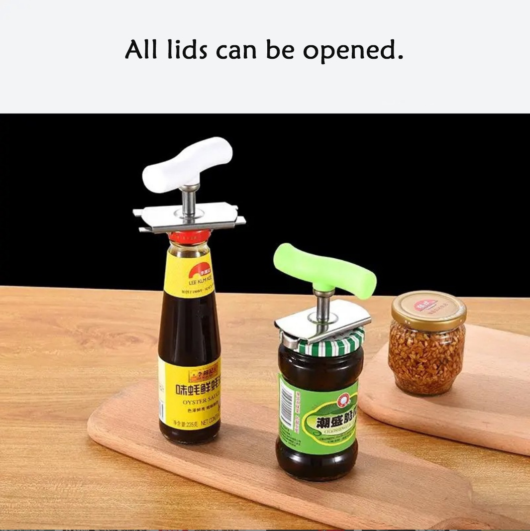 Effort-saving screw cap artifact stainless steel cap opener universal can opener adjustable rotary jar bottle opener