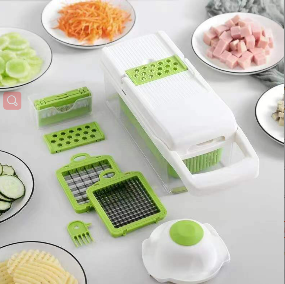 Amz Top Seller Kitchen 12 in 1 Multifunctional Food Dicer Mandoline Vegetable Slicer Onion Vegetable Cutter Chopper