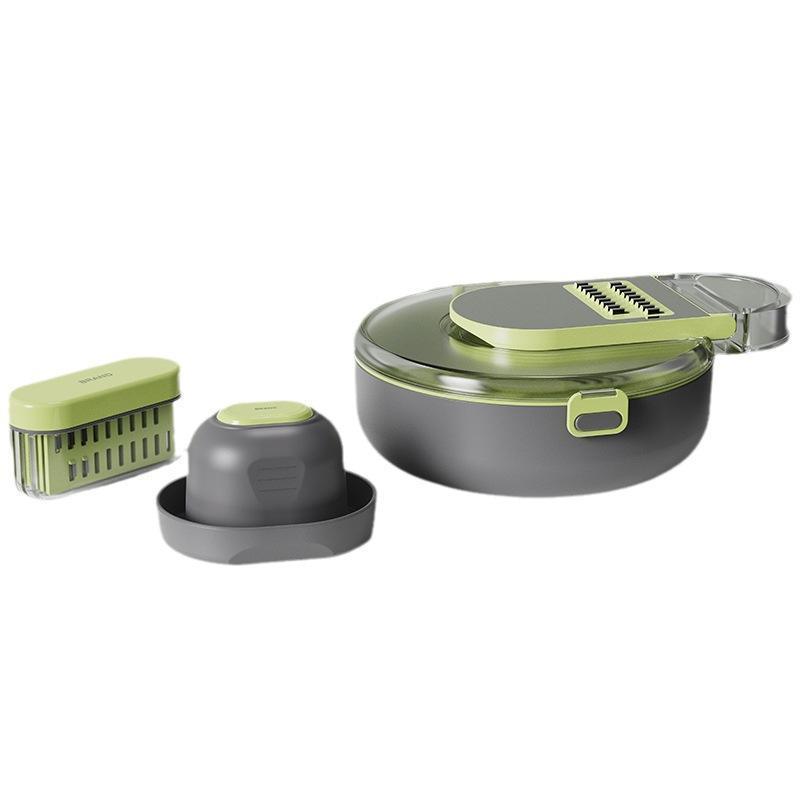 Multifunctional Vegetable Slicer Chopper Carrot Grater with Drainage Basket Plastic Slicer Mandolin Veggie Cutter