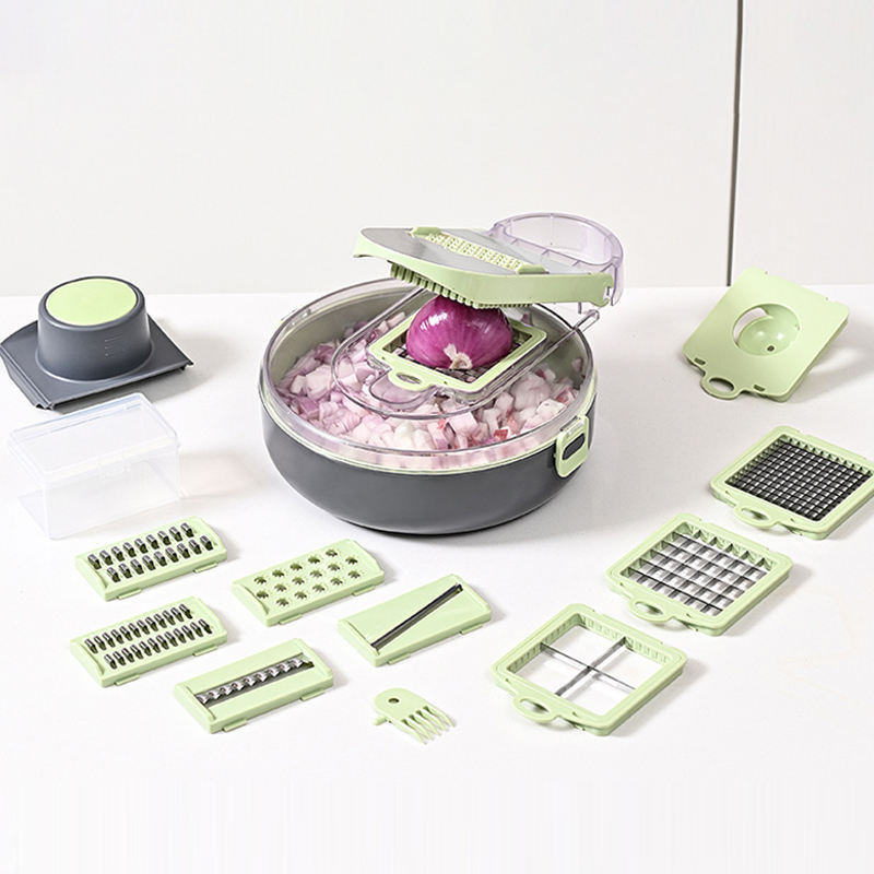 Multifunctional Vegetable Slicer Chopper Carrot Grater with Drainage Basket Plastic Slicer Mandolin Veggie Cutter