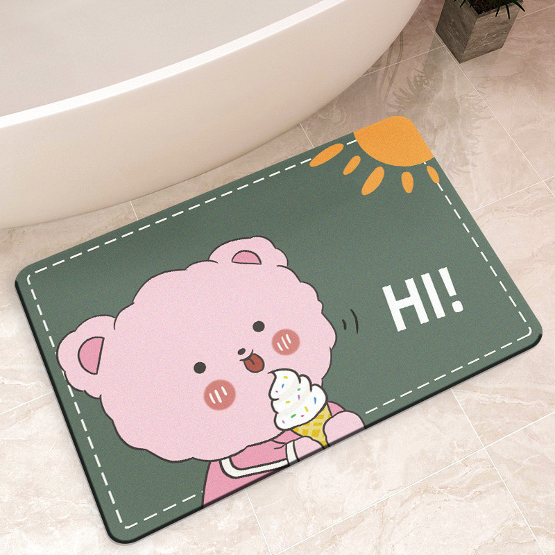 Diatomaceous Earth Rubber Soft Non Slip Bathroom Entrance Exit Floor Rugs 2023 New Style 3D Luxury Bath Mats For Non-Slip Shower