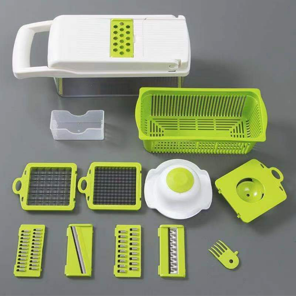 Amz Top Seller Kitchen Accessories 12 in 1 Food Dicer Onion Chopper Mandoline Pickle Slicer Multifunctional Vegetable Cutter