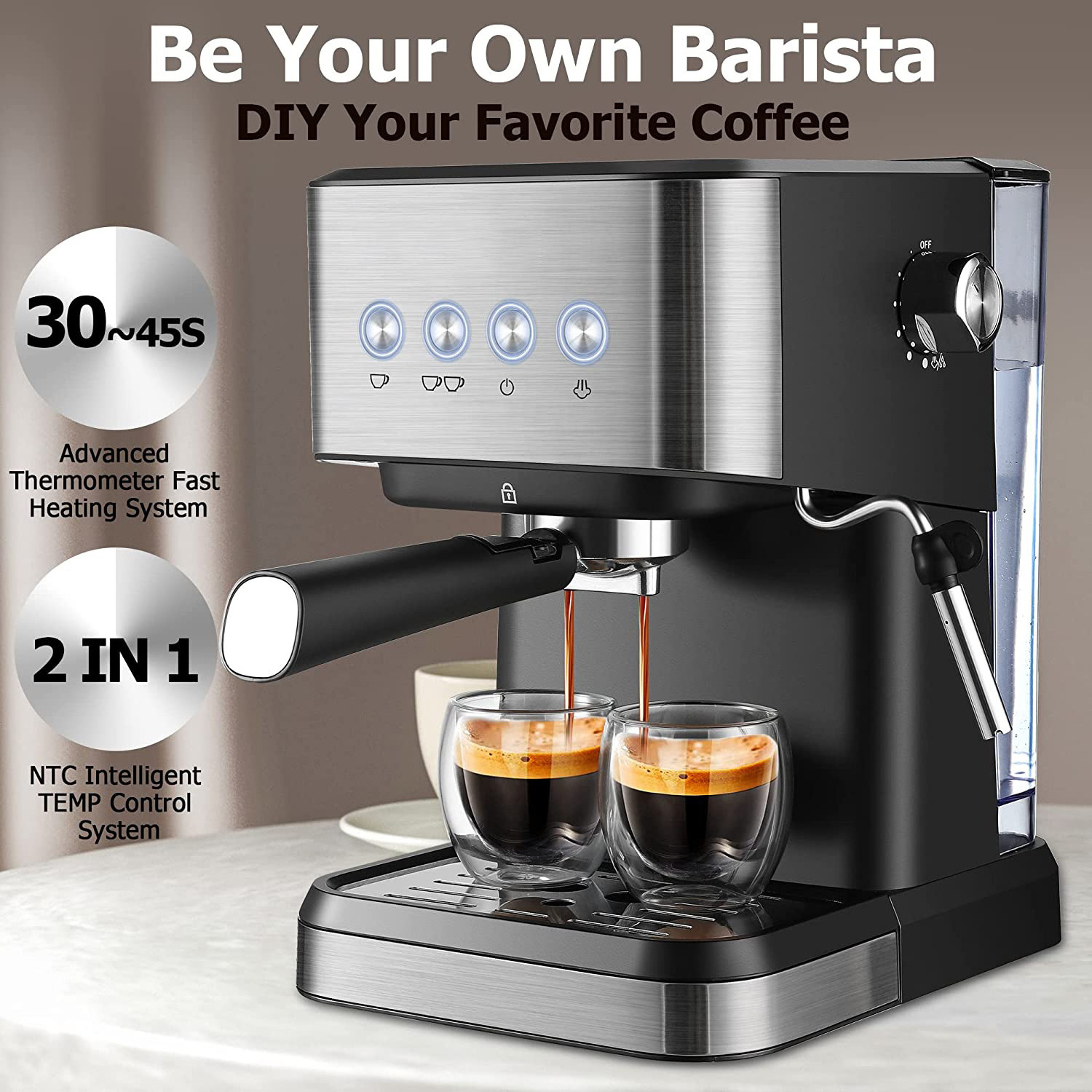 Professional Automatic Espresso Coffee Machine Coffee Maker Original Smart Home Espresso Maker with Electric Milk Frother