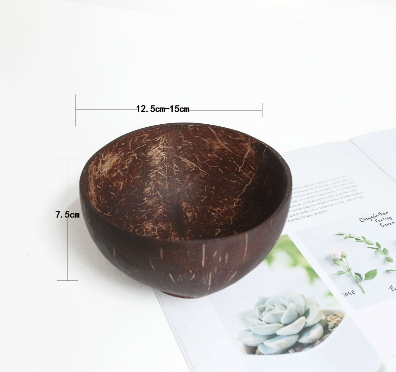 Natural coconut shell bowl dessert tableware dried fruit plate handmade coconut old coconut shell bowl