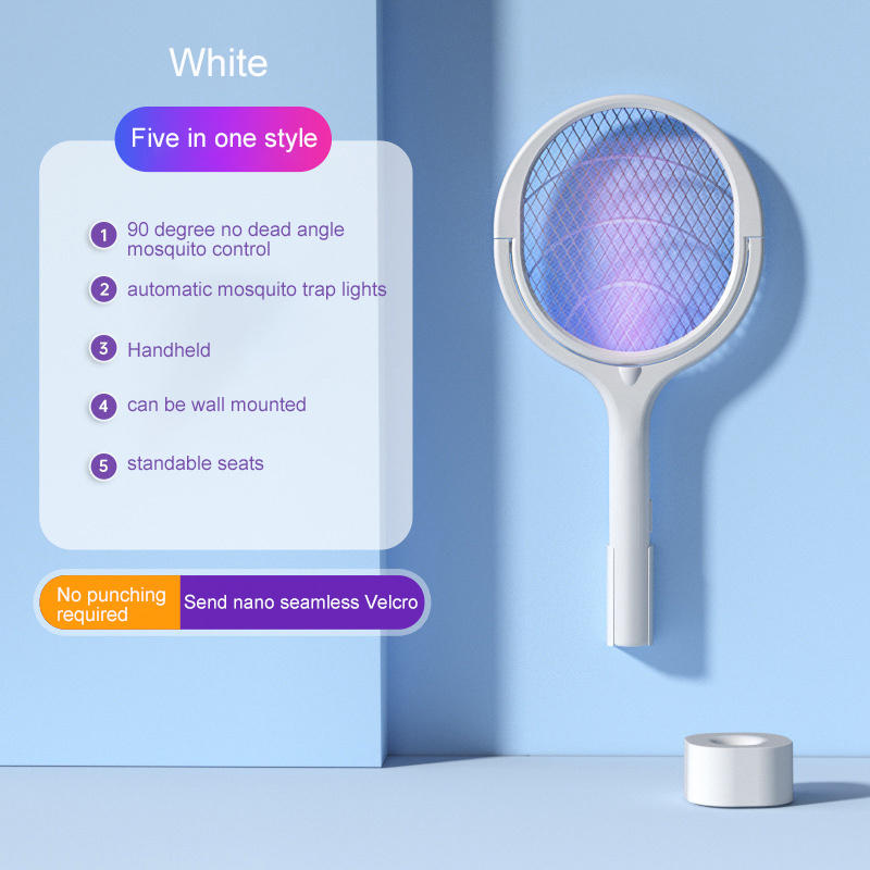 Electromagnetic Mosquito Killer Lamp Rechargeable Repellent Electric Fly Controller Adjustable Angle Electric Mosquito Swatter