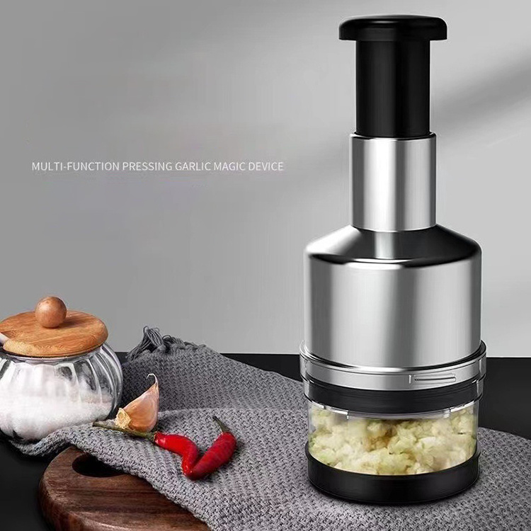 High Quality Hand Manual Operated Kitchen Food Vegetable Salad Dryer Cutter Chopper Press Salad Spinner Push Chopper