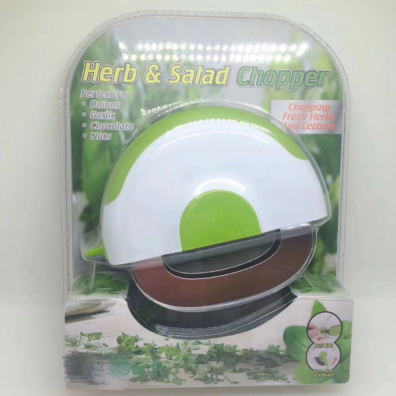 New Product Kitchen Accessories Tools Gadgets Salad Cutter Food Herb Slicer Knife Vegetable Chopper With Double Chopping Blade