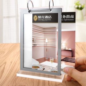 A6 A5 A4 Acrylic Table Display Stand Restaurant Menu Paper Poster Calendar Sign Holder Stand With Flip Frame Pocket