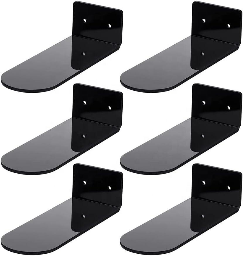 HQ Acrylic Floating Shoe display Shelf Black Acrylic shoes organizer wall mounted Sneaker display rack for Home Retail store