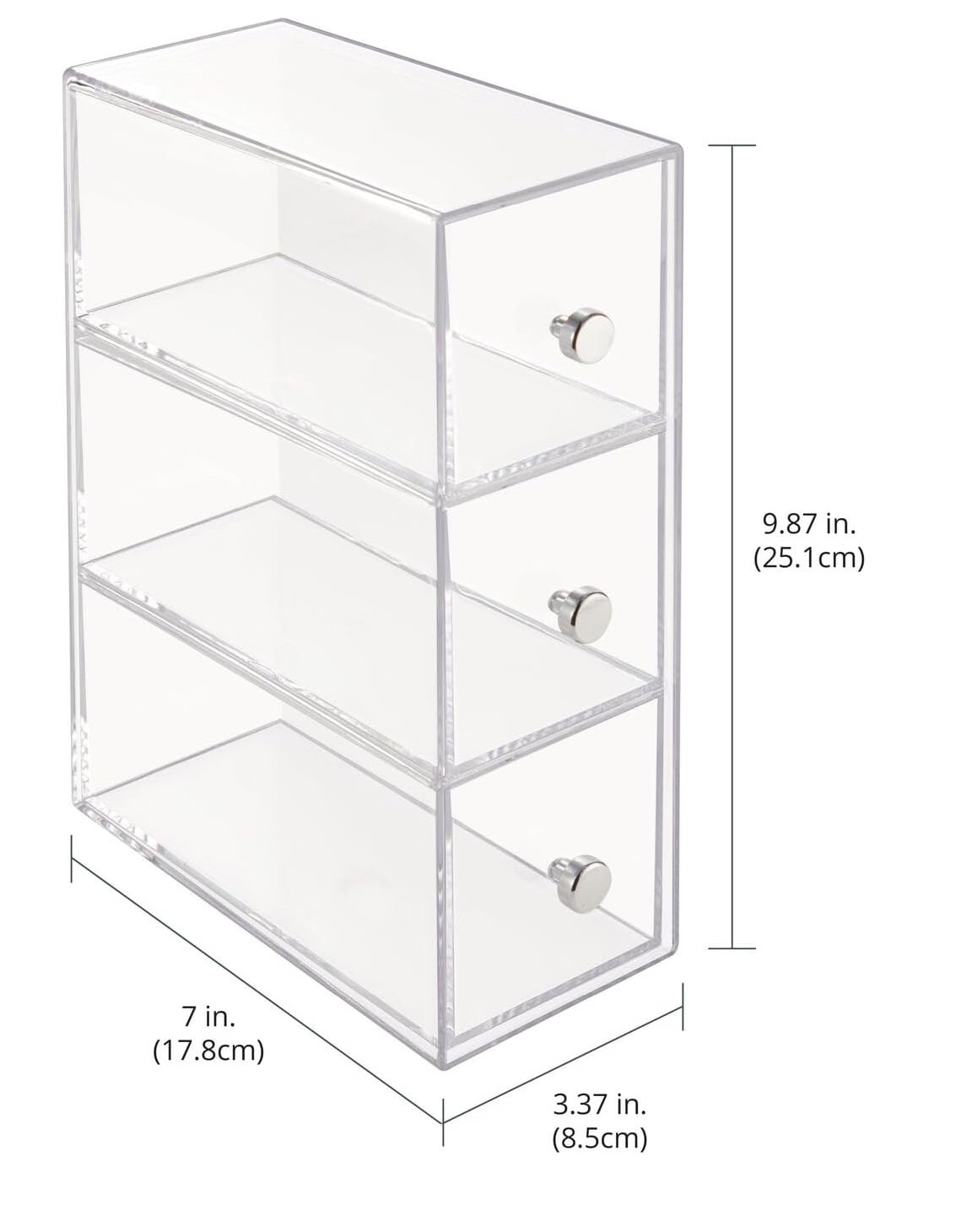 Acrylic Kitchen Pantry Stackable Storage Organizer Container Station with 3 Drawers for Cabinet Holds Coffee Tea Sugar Packets