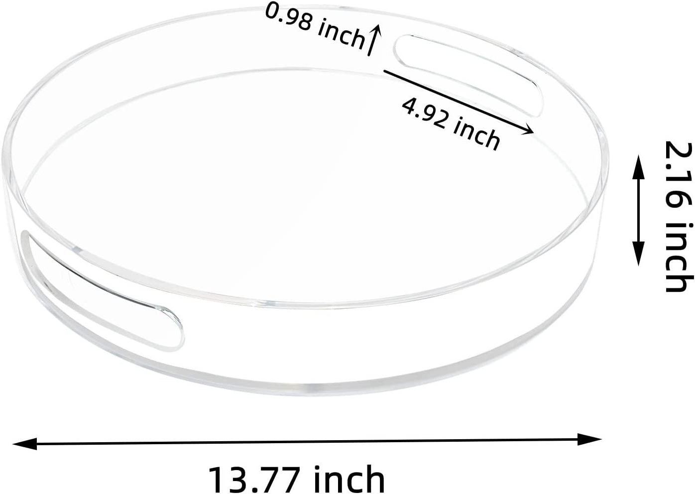 Acrylic round clear tray handle for serving tray compote