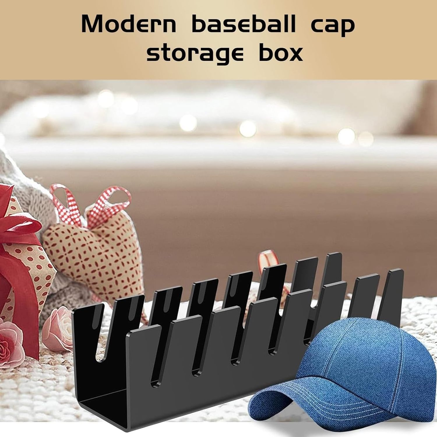 Hat Stand for Baseball Caps 2 Pcs No Install Acrylic Hat Organizer for 14 Baseball Caps Hat Racks for Baseball Caps Display