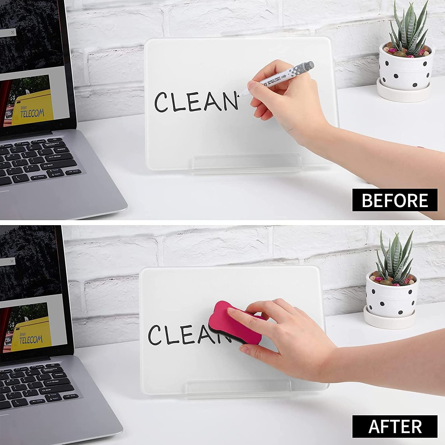 Desktop Dry Erase Board Small Dry Erase Whiteboard with Stand  acrylic Whiteboard for Desk with Erase White Surface