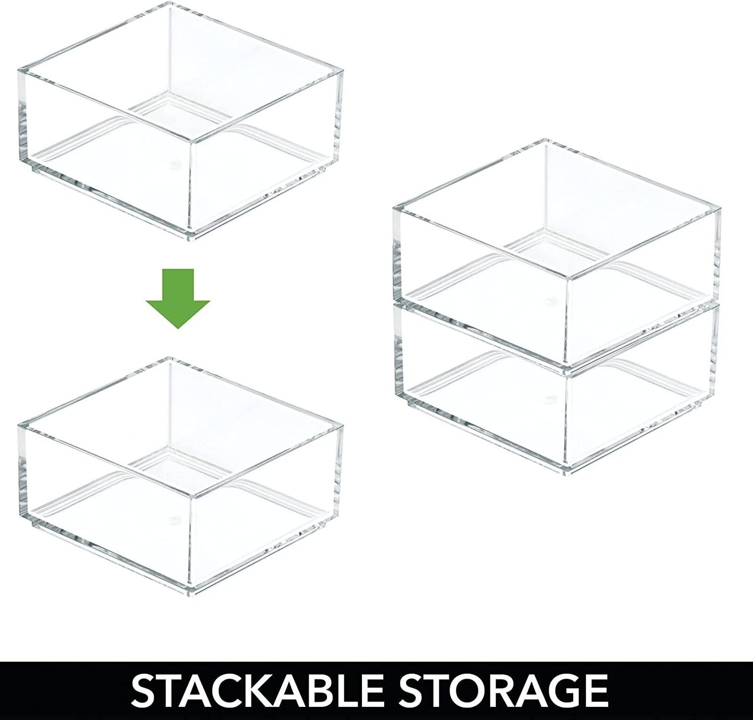 Acrylic organizer box home office drawer top to hold pens paper clips notebook and other office supplies accessories