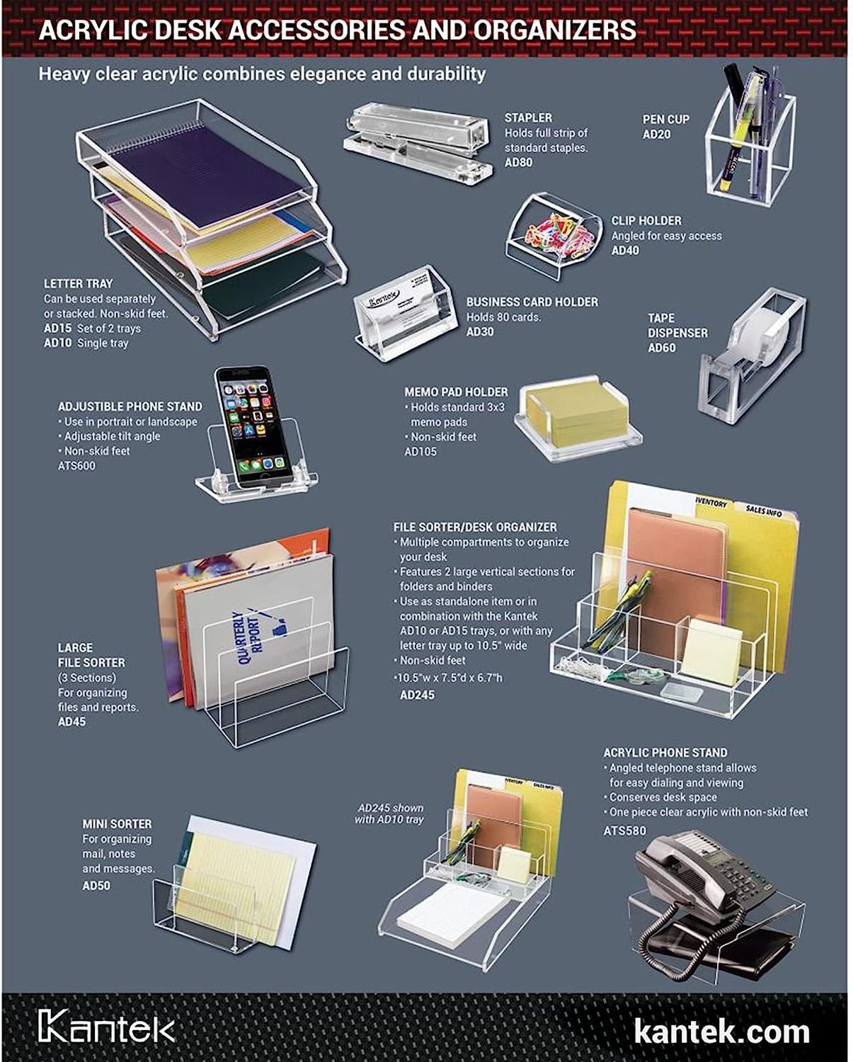 Clear Acrylic Sticky Notepad Holder,Acrylic Sticky Note Dispenser for Desk Accessories