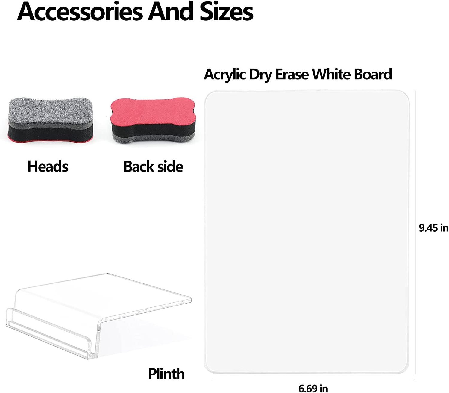 Desktop Dry Erase Board Small Dry Erase Whiteboard with Stand  acrylic Whiteboard for Desk with Erase White Surface