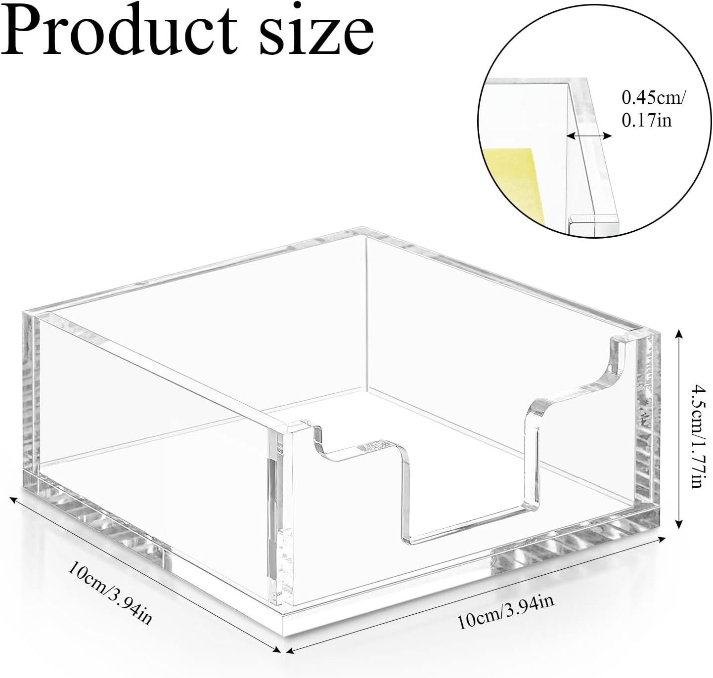 Clear Acrylic Sticky Notepad Holder,Acrylic Sticky Note Dispenser for Desk Accessories