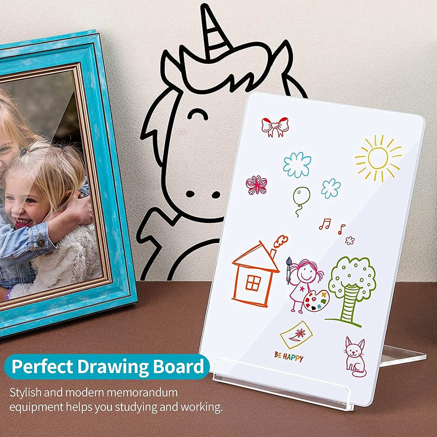 Desktop Dry Erase Board Small Dry Erase Whiteboard with Stand  acrylic Whiteboard for Desk with Erase White Surface