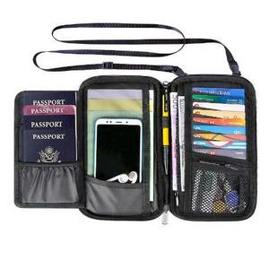 Waterproof RFID Passport Holder Travel cards Wallet small phone holder bag Neck Pouch for travel