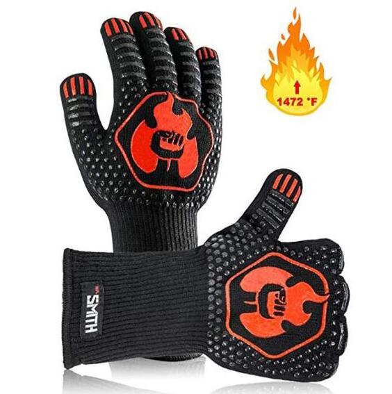 Protect Heat Resistant BBQ Grill Gloves Flexible Silicone Cotton Cooking Working Oven Gloves