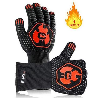 Protect Heat Resistant BBQ Grill Gloves Flexible Silicone Cotton Cooking Working Oven Gloves