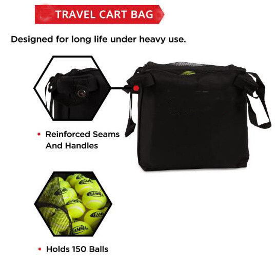 Large Capacity travel cart bag tennis ball bag custom logo nylon Tennis cart bag for Holds 150 Balls