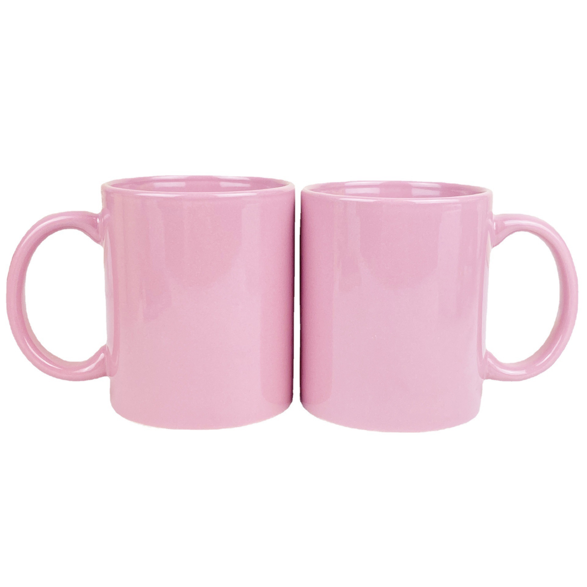 Mug supplier wholesale customizable 11Oz white sublime porcelain ceramic tea pink coffee mugs with custom logo printed