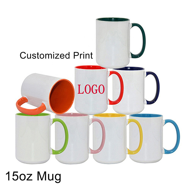 Promotion Wholesaler Unique Korean INS Style 15oz Ceramic Couple Mug with 3D Logo Personalization Picture