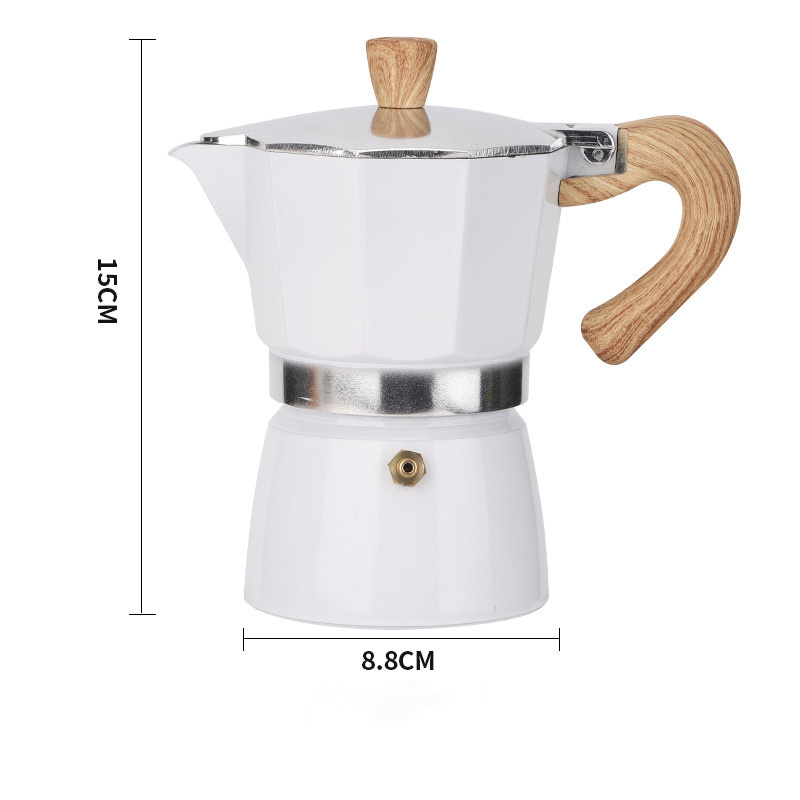 Italian Moka Pot Aluminum Handmade Coffee Pot Household Two-valve Coffee Appliance Set Outdoor Turkish Shared Pot