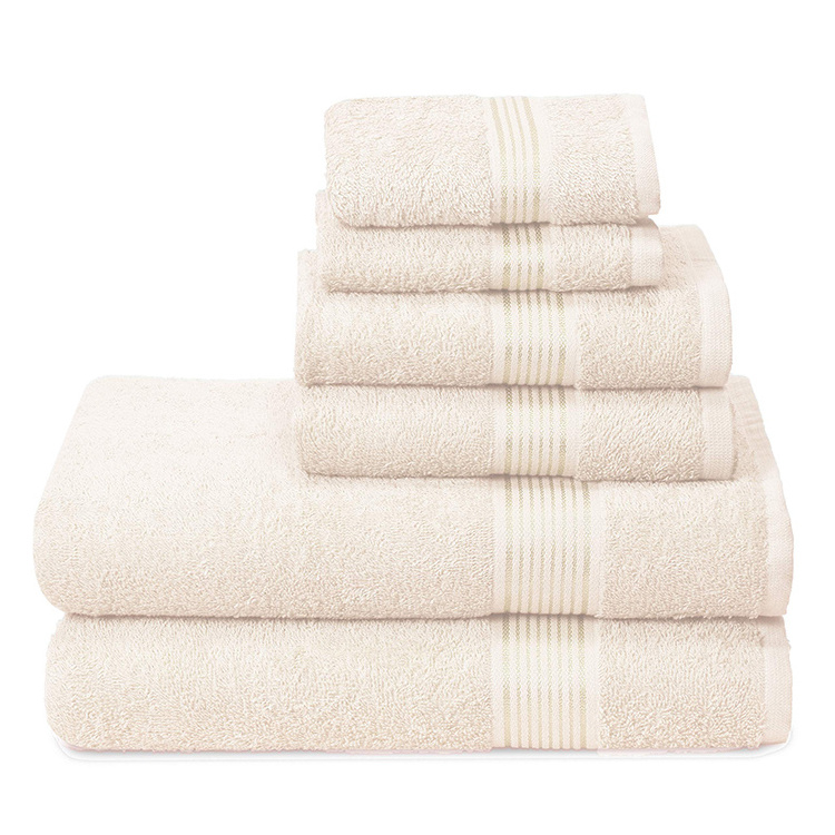 6 pcs Soft Bamboo Beach Face Hand Towels Sheet 700 gsm Pakistan Wholesale Custom Microfiber Bath Towel  with Custom Embroidery