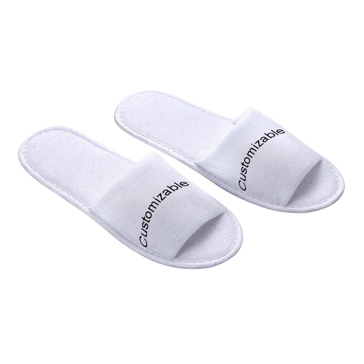 2023 Low Price Wholesale Hotel Toothbrush One Day Supplies Black Beige White Open Toe Spa Disposable Slippers