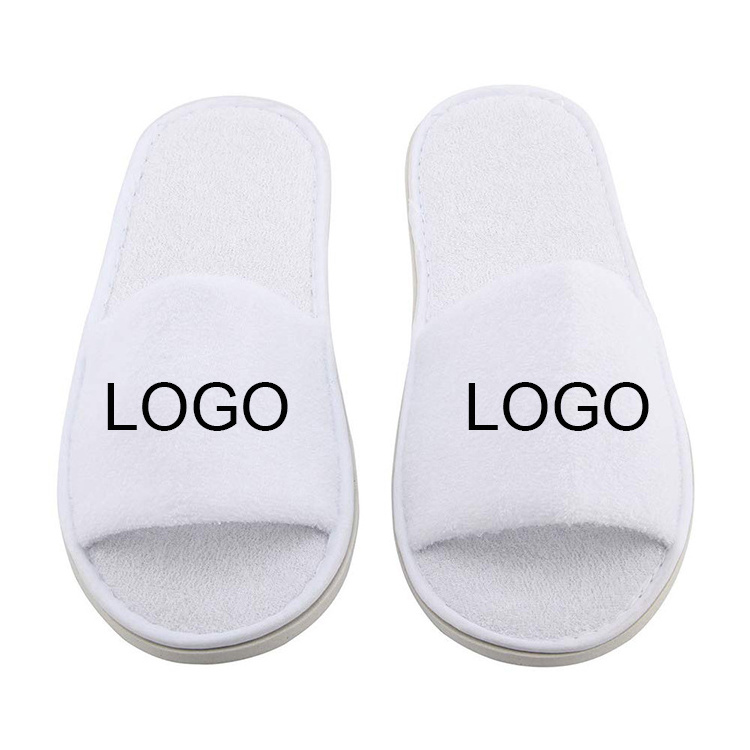 2023 Low Price Wholesale Hotel Toothbrush One Day Supplies Black Beige White Open Toe Spa Disposable Slippers