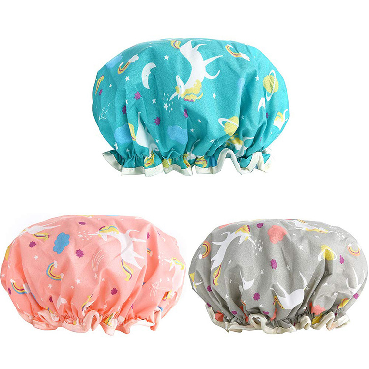 High Quality Wholesale Hotel Disposable Waterproof Funny Christmas Shower Bath Cap with Customizable Printf Logo