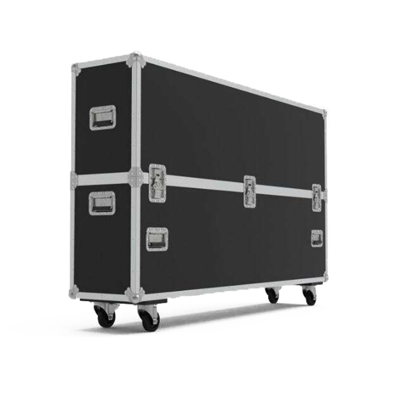 Flight aluminum Road case huge transport case for TV screen black aluminum aviation case with wheels