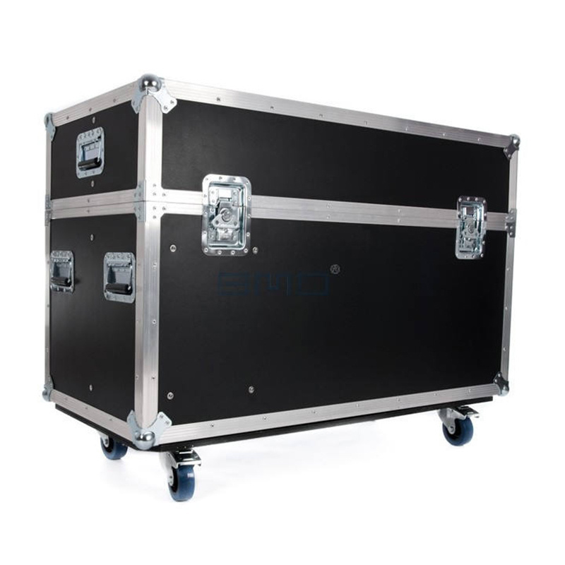 Flight aluminum Road case huge transport case for TV screen black aluminum aviation case with wheels