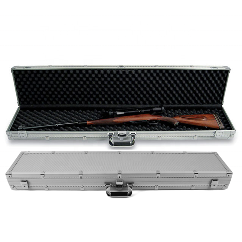 Manufacture long box toy gun case slim hard aluminum case custom length and foam