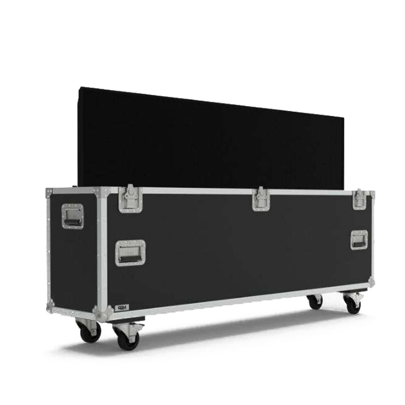 Flight aluminum Road case huge transport case for TV screen black aluminum aviation case with wheels