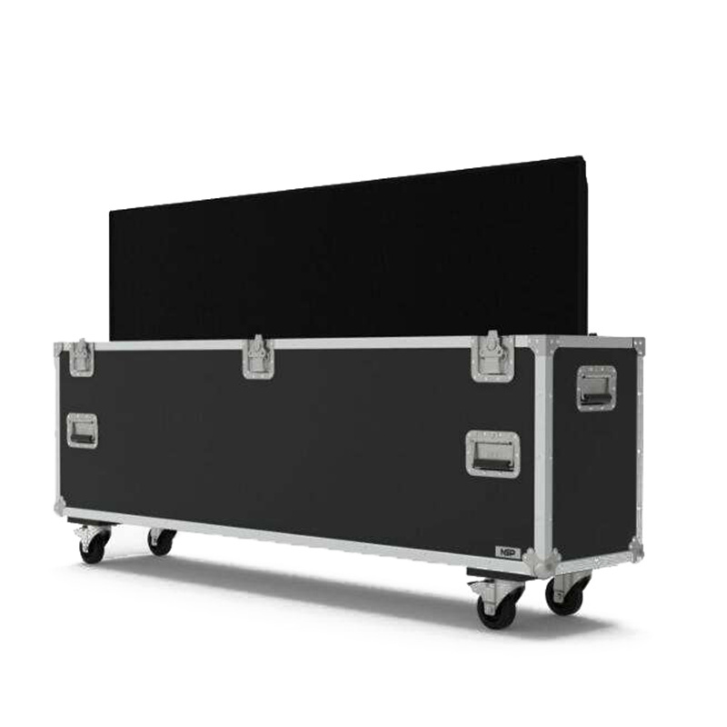 Flight aluminum Road case huge transport case for TV screen black aluminum aviation case with wheels