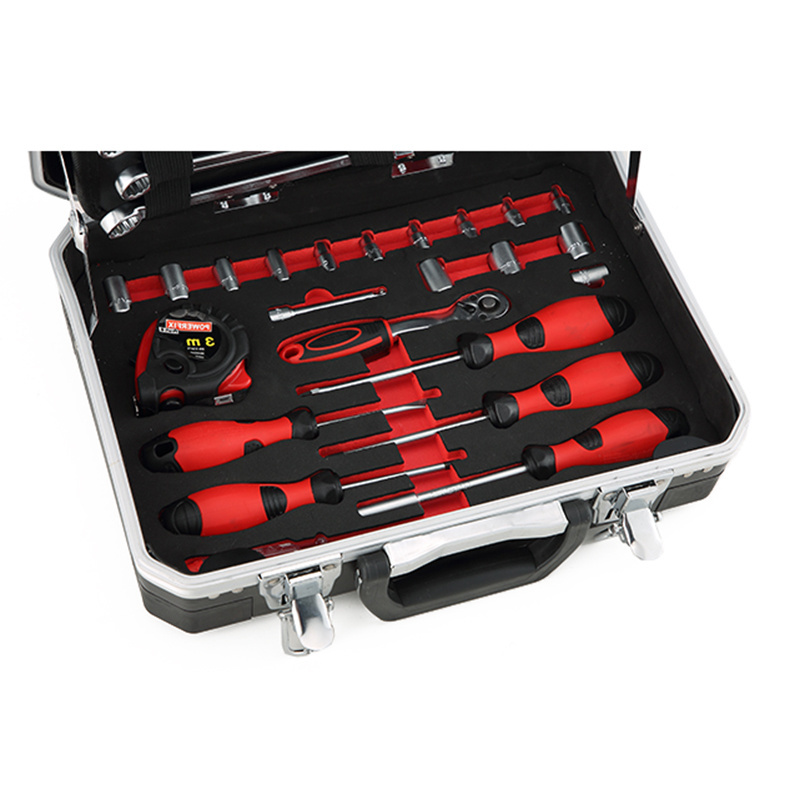 High quality multifunctional tool case custom foam black and red plastic suitcase without tools