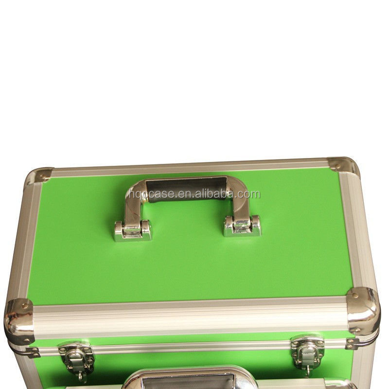 Light Green Customized aluminum case with Handle-aluminum grooming tool case-Aluminum tool case