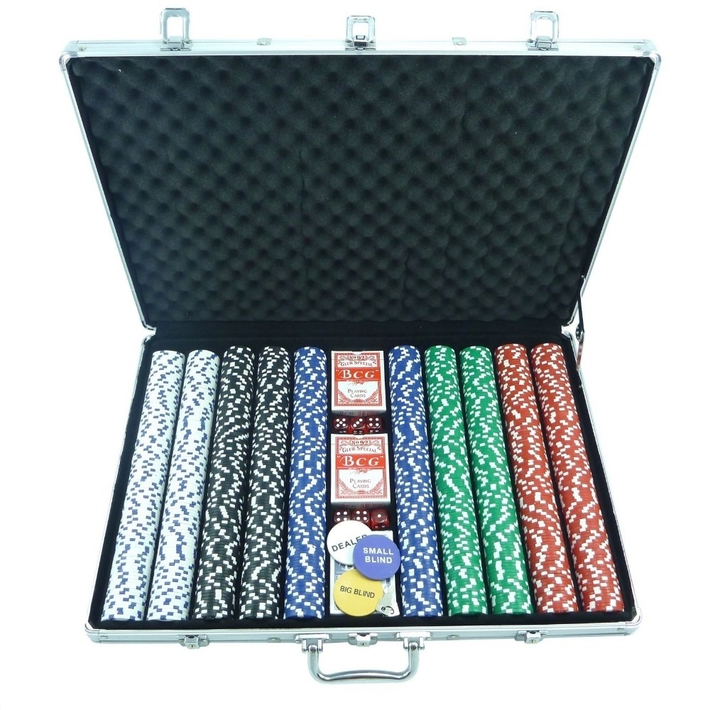 High quality wholesale portable hot selling aluminum 1000 poker chip case